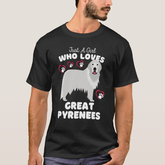Camiseta Just A Girl Who Loves Great Pyrenees Cute Dog Kids (Anverso)