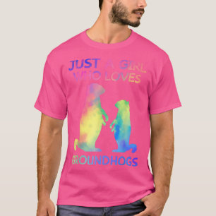 Camiseta Just A Girl Who Loves Groundhogs Funny Groundhog L