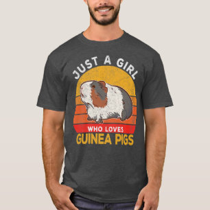 Camiseta Just A Girl Who Loves Guinea Pigs Lover Wheek Retr