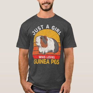 Camiseta Just A Girl Who Loves Guinea Pigs Lover Wheek Retr