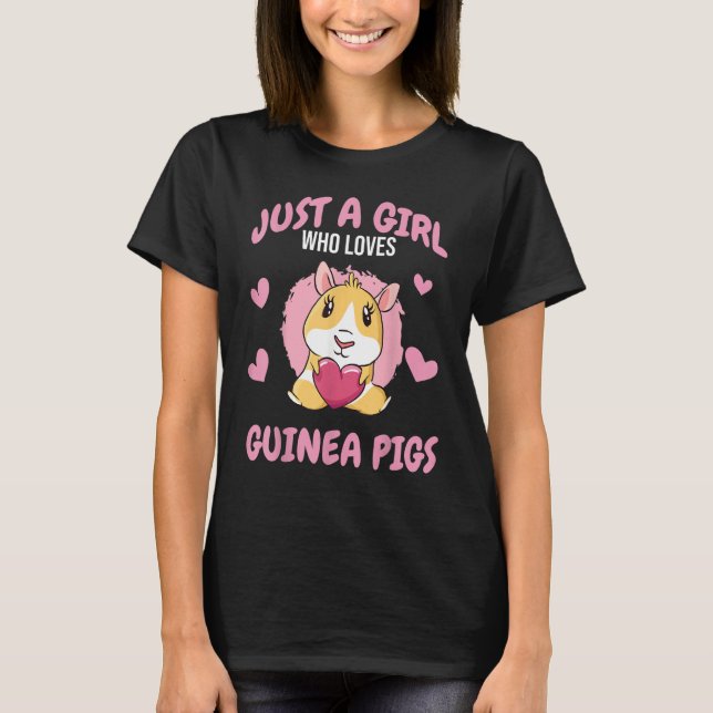 Camiseta Just A Girl Who Loves Guinea Pigs Mom Animal  Rode (Anverso)