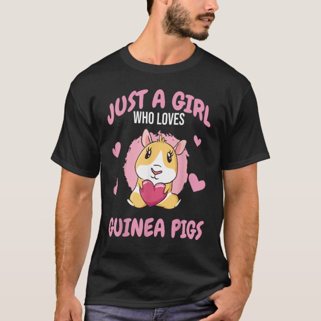Camiseta Just A Girl Who Loves Guinea Pigs Mom Animal  Rode (Anverso)