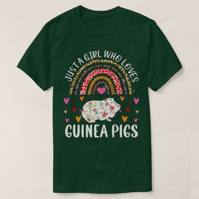 Camiseta Just A Girl Who Loves Guinea pigs Rainbow Guinea p (Diseño del anverso)