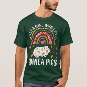 Camiseta Just A Girl Who Loves Guinea pigs Rainbow Guinea p