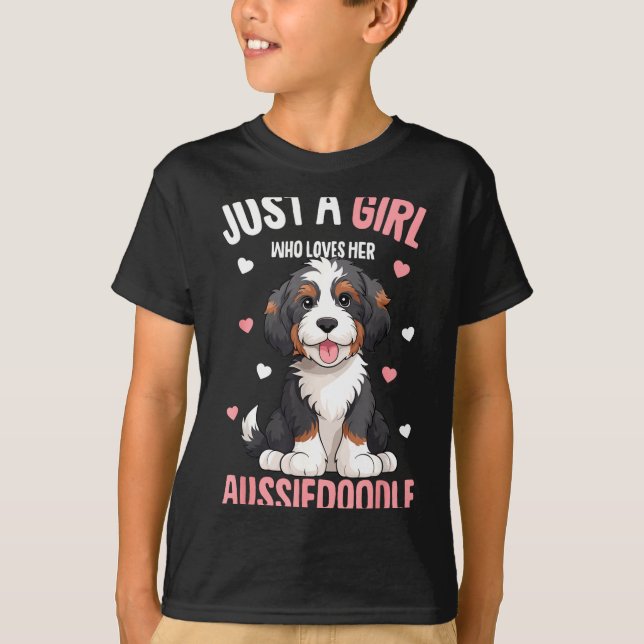 Camiseta Just A Girl Who Loves Her Aussiedoodle Aussie Dood (Anverso)