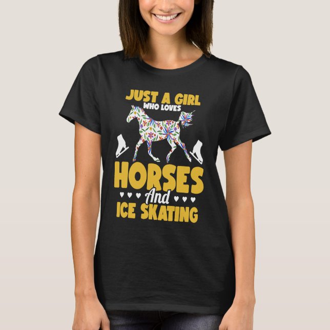 Camiseta Just a girl who loves horses and ice skating Figur (Anverso)
