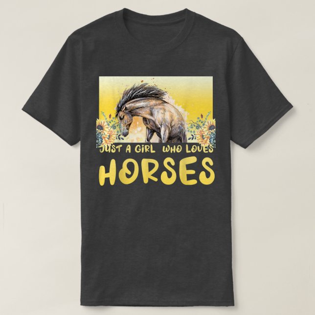 Camiseta Just A Girl Who Loves Horses Birthday Farmer Anima (Diseño del anverso)
