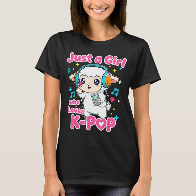 Camiseta Just A Girl Who Loves K-p Cute Sheep  (Anverso)