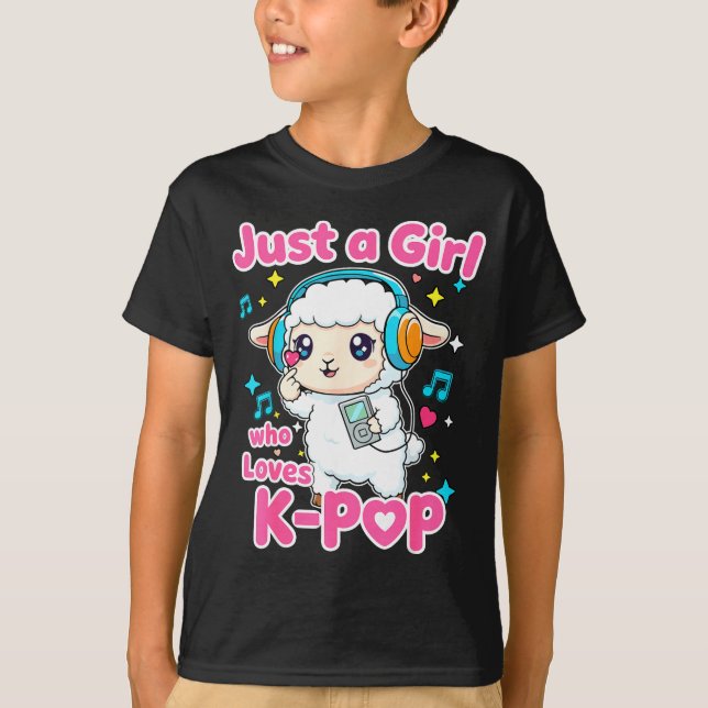 Camiseta Just A Girl Who Loves K-p Cute Sheep  (Anverso)