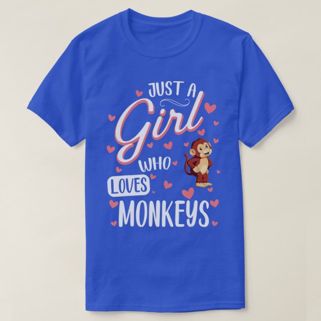 Camiseta Just a Girl Who Loves Monkeys  Funny Monkey Lover  (Diseño del anverso)