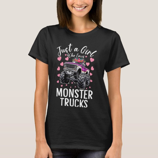 Camiseta Just A Girl Who Loves Monster Truck Women And Girl (Anverso)
