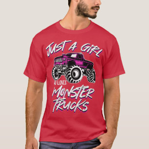 Camiseta Just A Girl Who Loves Monster Trucks Birthday Girl