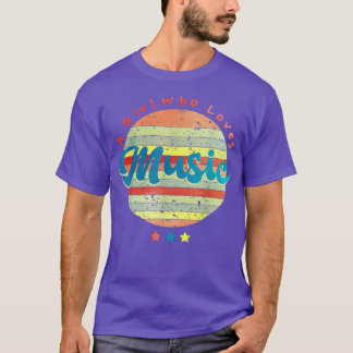 Camiseta Just A Girl Who Loves Music Cool Retro Sunset 