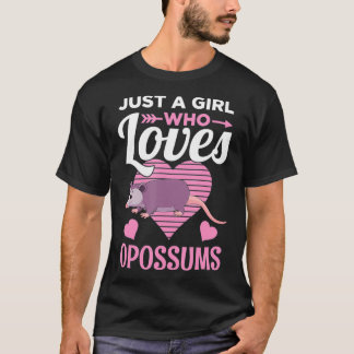 Camiseta Just a Girl Who Loves Opossums Cute Opossum Gift