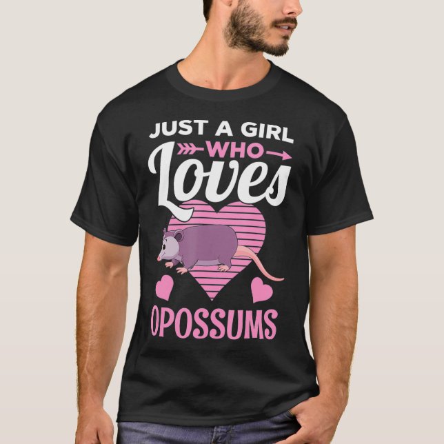Camiseta Just a Girl Who Loves Opossums Cute Opossum Gift (Anverso)