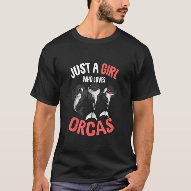 Camiseta Just A Girl Who Loves Orcas Whale Girls Kids Tank  (Anverso)