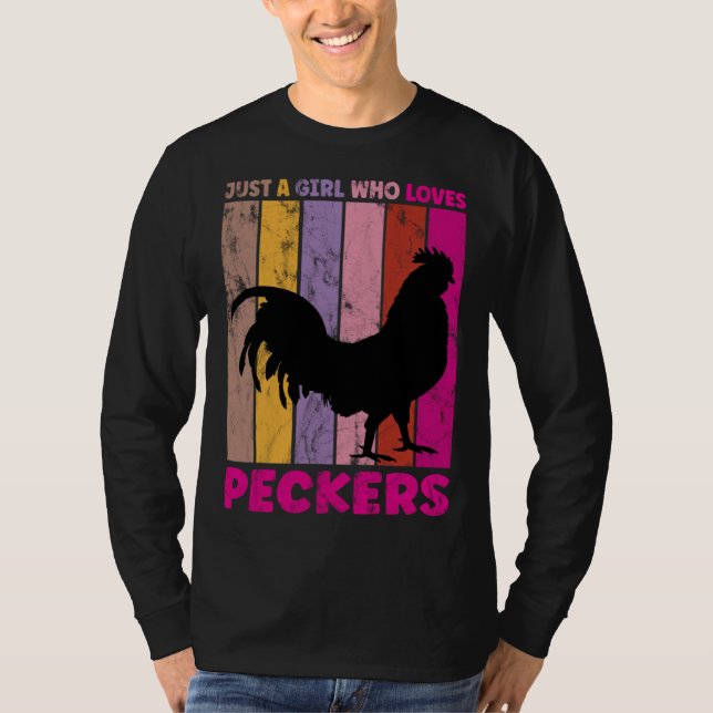 Camiseta Just A Girl Who Loves Peckers for a Farmer Pecker (Anverso)