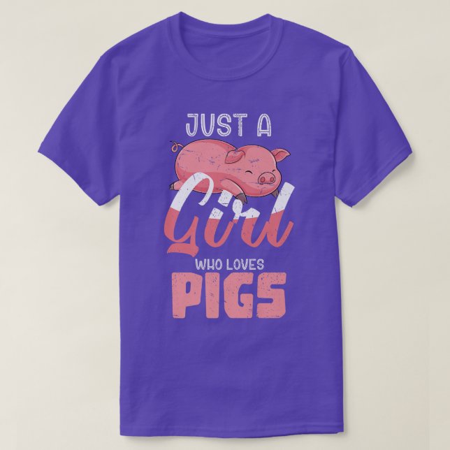 Camiseta Just A Girl Who Loves Pigs Animal Lover Farm Anima (Diseño del anverso)