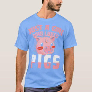 Camiseta Just A Girl Who Loves Pigs Piggy Cute Guinea Pig F