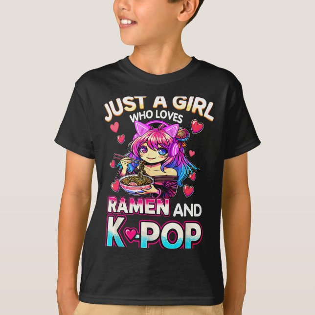 Camiseta Just A Girl Who Loves Ramen And K-p  (Anverso)