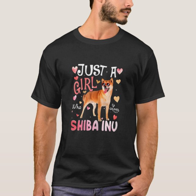 Camiseta Just A Girl Who Loves Shiba Inu Girls Dog (Anverso)