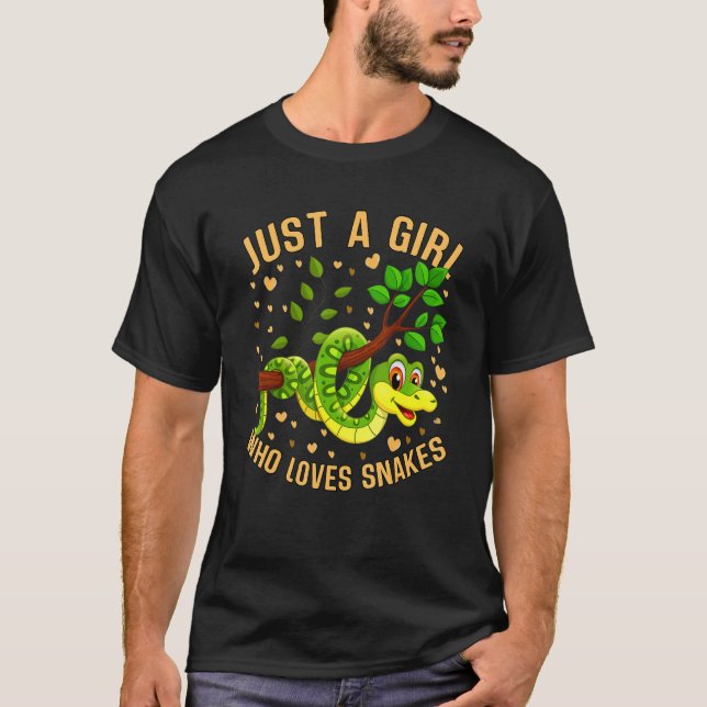 Camiseta Just a Girl Who Loves Snakes Cute Snake Themed Lov (Anverso)
