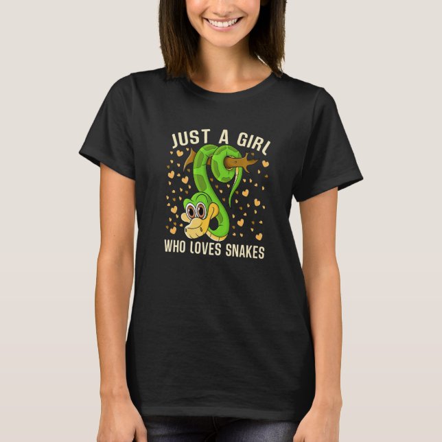 Camiseta Just a Girl Who Loves Snakes Cute Snake Themed Lov (Anverso)