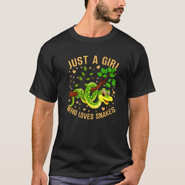 Camiseta Just a Girl Who Loves Snakes Cute Snake Themed Lov (Anverso)