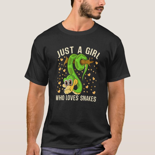 Camiseta Just a Girl Who Loves Snakes Cute Snake Themed Lov (Anverso)
