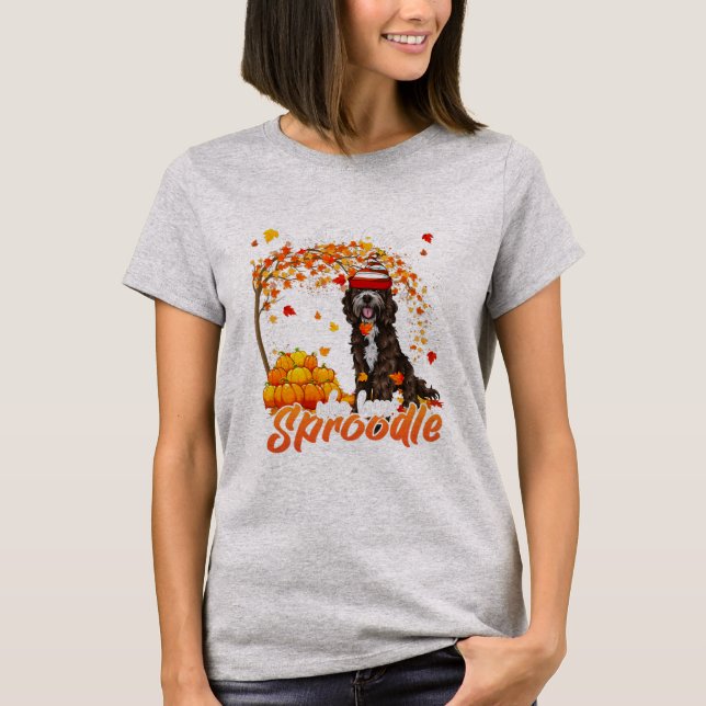 Camiseta Just A Girl Who Loves Sproodle Dog Thanksgiving  (Anverso)