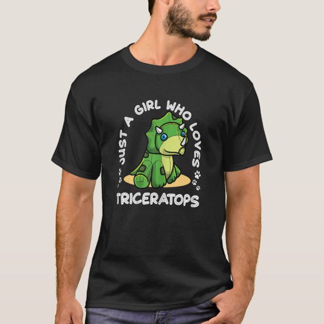 Camiseta Just A Girl Who Loves Triceratops Dinosaur (Anverso)