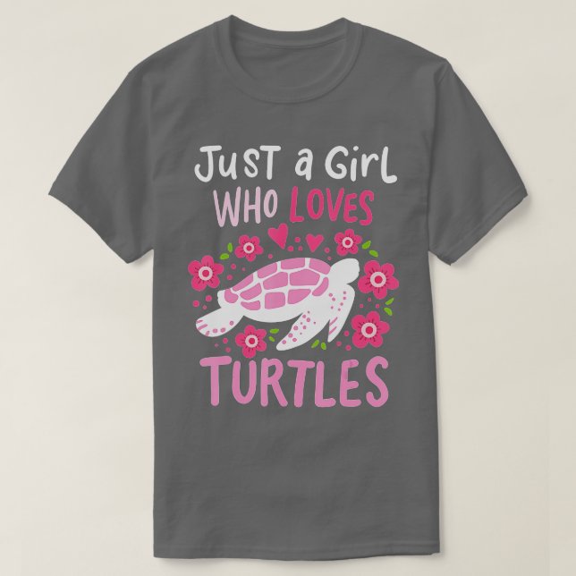 Camiseta Just a Girl Who Loves Turtles Turtle Gift  (Diseño del anverso)