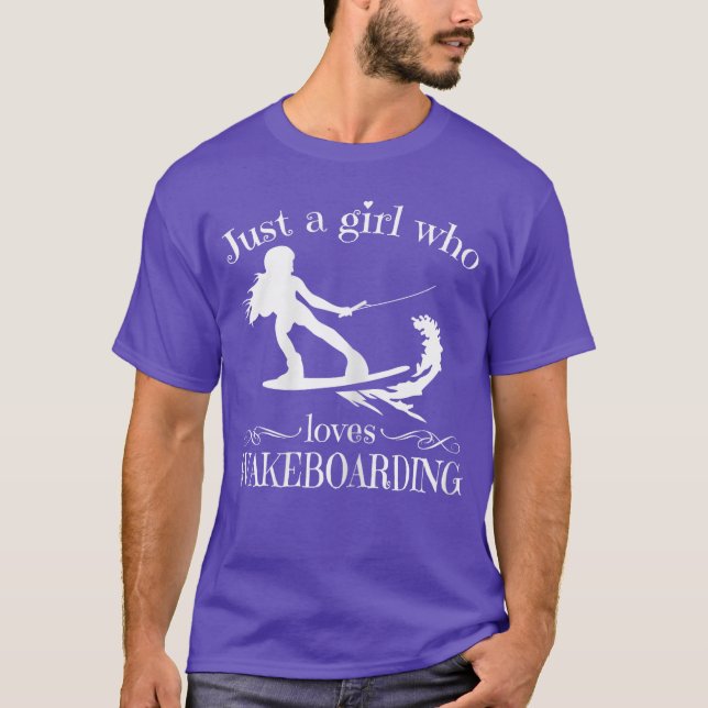 Camiseta just a girl who loves wakeboarding for women and g (Anverso)