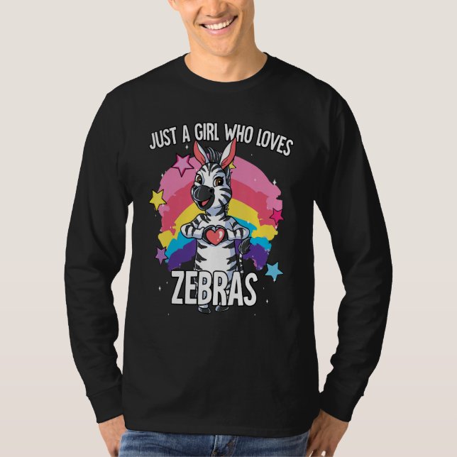Camiseta Just A Girl Who Loves Zebras Zebra (Anverso)