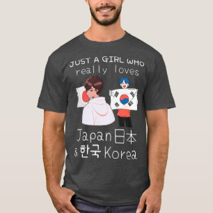 Camiseta Just A Girl Who Really Loves Japan And Korea 