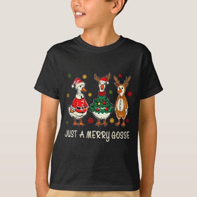 Camiseta Just A Jolly Cute Goose Funny Merry Goosemas Chris (Anverso)