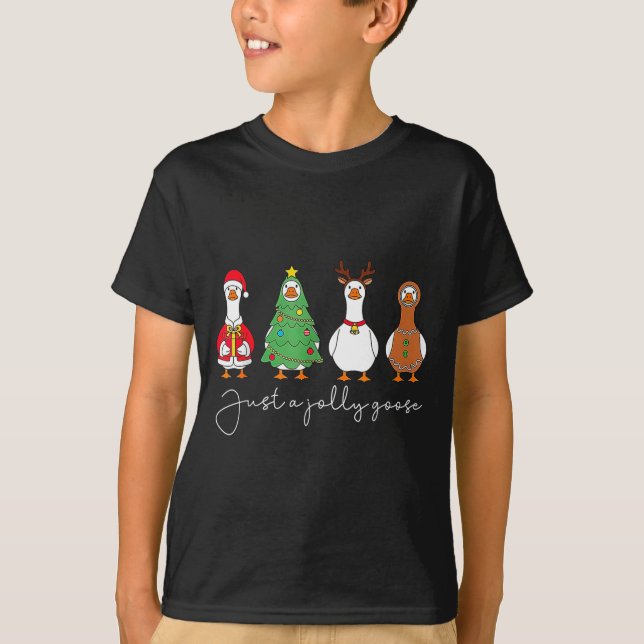 Camiseta Just A Jolly Cute Goose Funny Merry Goosemas Chris (Anverso)