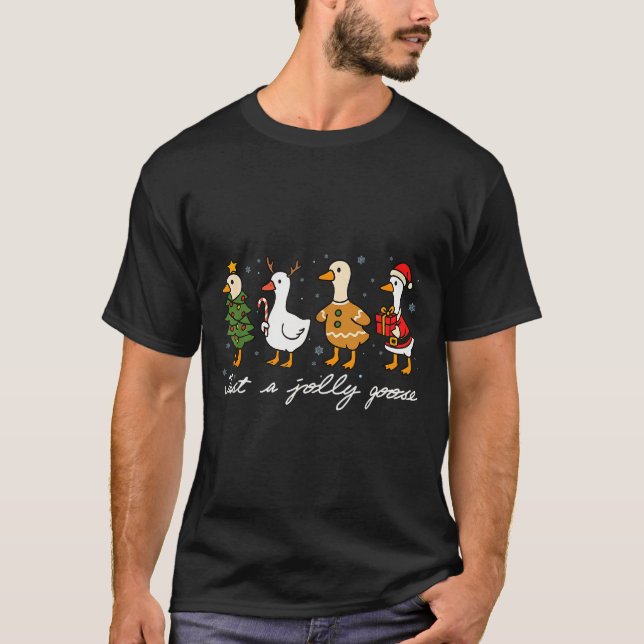 Camiseta Just A Jolly Cute Goose Funny Merry Goosemas Chris (Anverso)