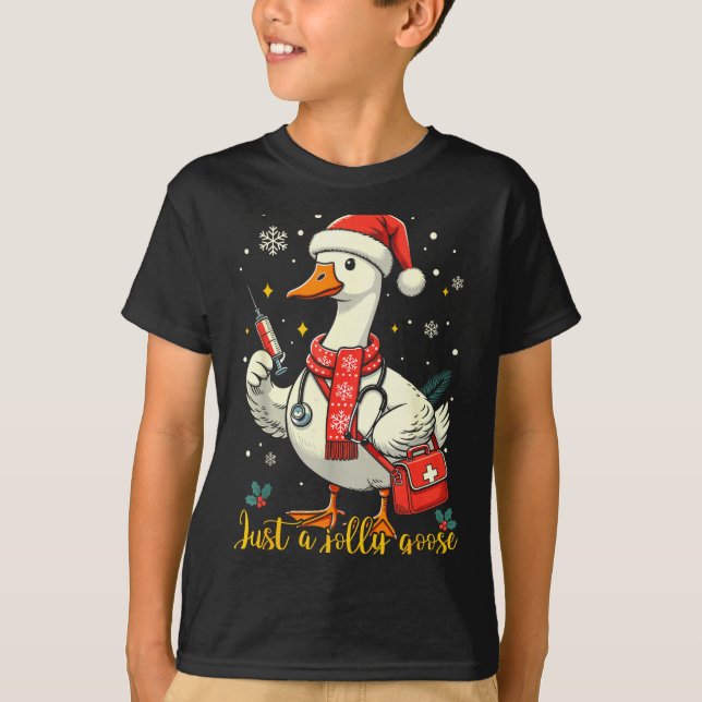 Camiseta Just A Jolly Goose Nurse Christmas Funny Goose Nur (Anverso)