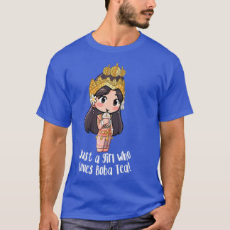 Camiseta Just a Khmer Cambodian Apsara Girl Who Loves Boba 