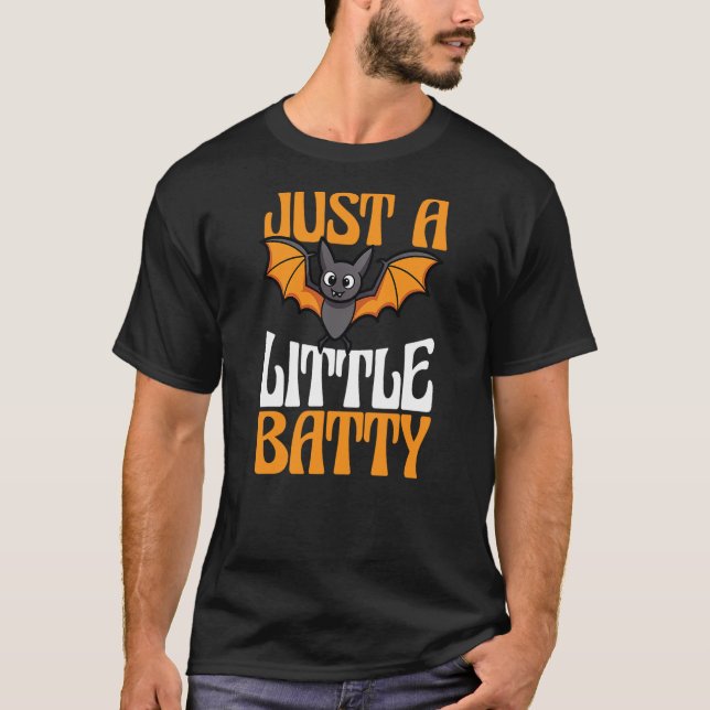 Camiseta Just A Little Batty Spooky Bat Lover Funny Hallowe (Anverso)