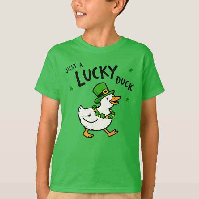 Camiseta Just A Lucky Duck Cute St. Patrick's Day (Anverso)