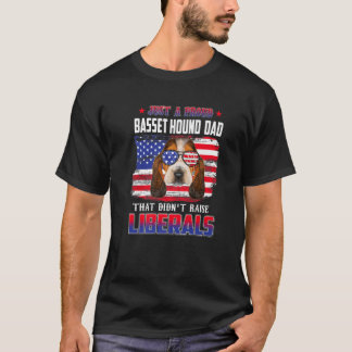 Camiseta Just A Proud Basset Hound Dad Merica Dog 4Th Of Ju