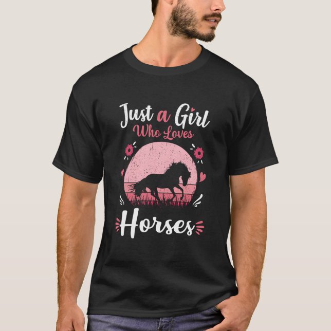 Camiseta Just A Who Loves Horses Horse K (Anverso)