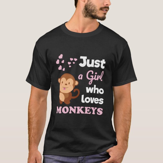 Camiseta Just A Who Loves Monkeys Monkey (Anverso)