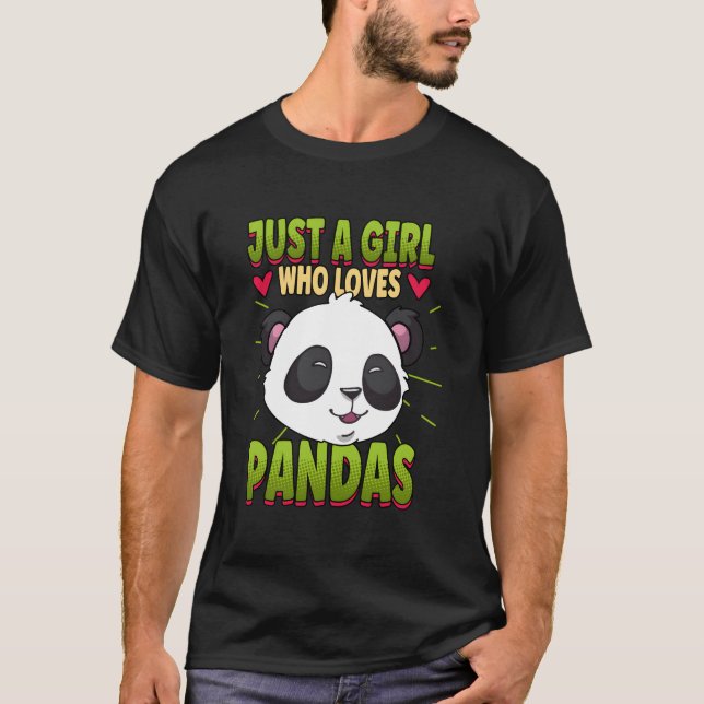 Camiseta Just A Who Loves Pandas Panda (Anverso)