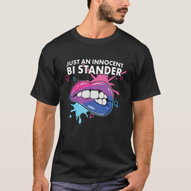 Camiseta Just An Innocent Bi Stander Bisexual Pride Bisexua (Anverso)