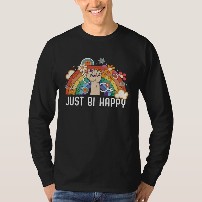 Camiseta Just Bi Happy Bisexual Pride March Bisexuality LGB (Anverso)