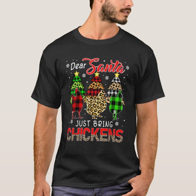 Camiseta Just Bring Chickens Three Leopard Plaids Chickens  (Anverso)