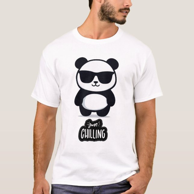 Camiseta Just Chilling Panda Relaxed & Cool Vibes (Anverso)